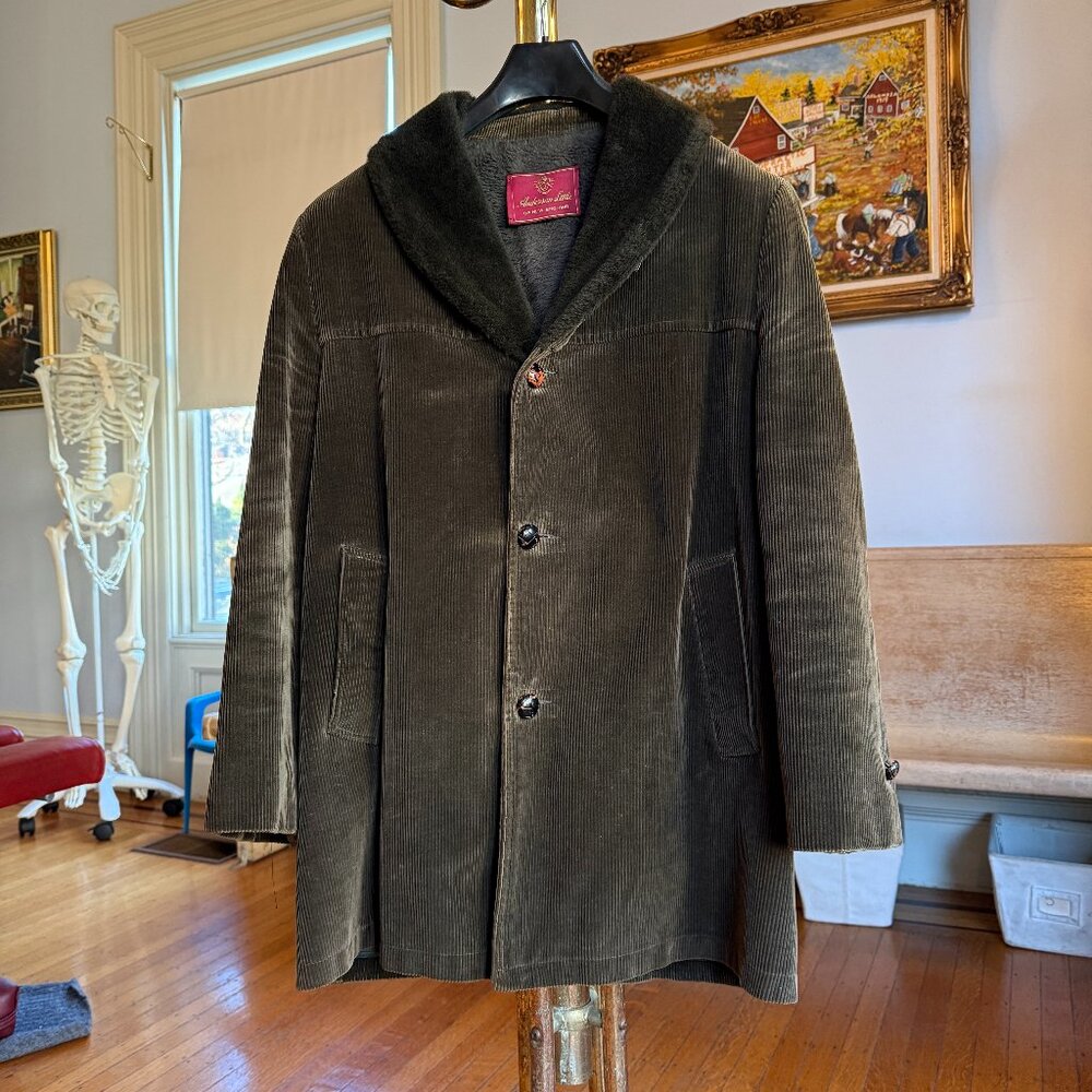 Anderson Little Corduroy Coat – Alpaca Shawl Collar – Size 42 – Made in USA